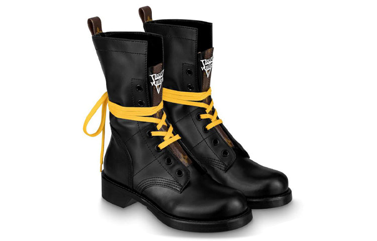 (WMNS) LOUIS VUITTON LV Metropolis Ranger Small Cowhide Martin boots Black 1A64V5