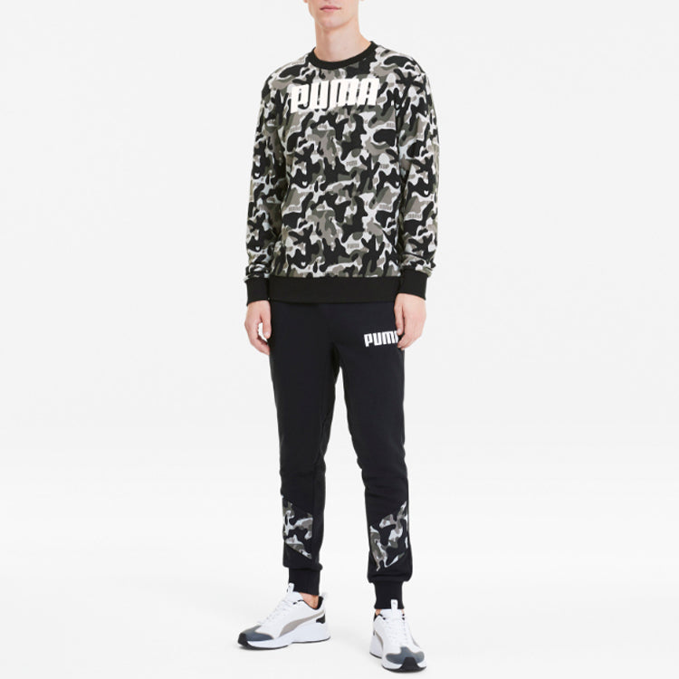 PUMA Long Sleeve Crew Neck Pullover 'Black Camo' 582776-01
