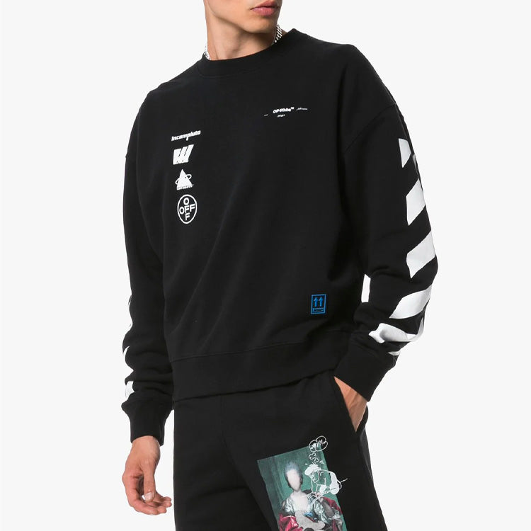 Off-White C/O Virgil Abloh Men'S Black Diag Mariana De Silva Over Sweatshirt OMBA035E19E300051088
