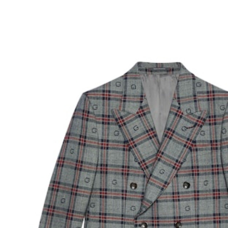 Gucci G Check Wool Jacket 'Grey Blue' 770378-ZAOV3-1102
