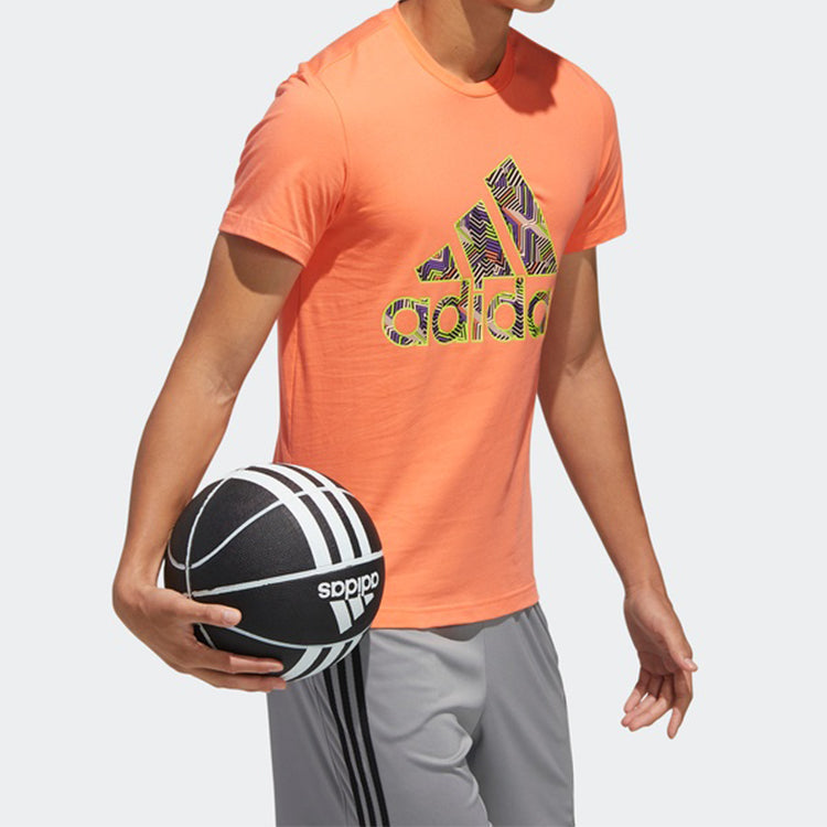 adidas Apac Smr Bos Printing Basketball Sports Short Sleeve Red Fluorescence GK1705