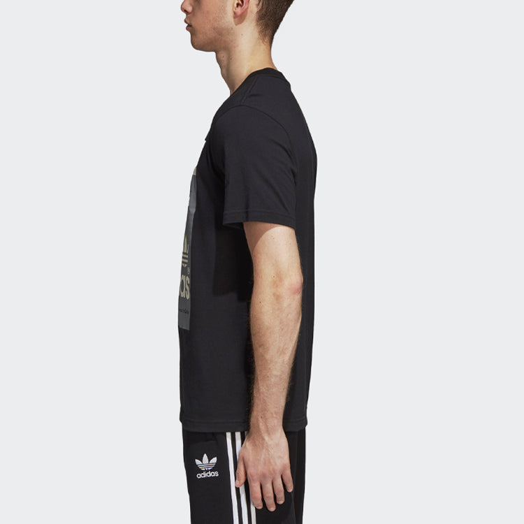 adidas originals Logo Printing Casual Sports Short Sleeve Black DH4774