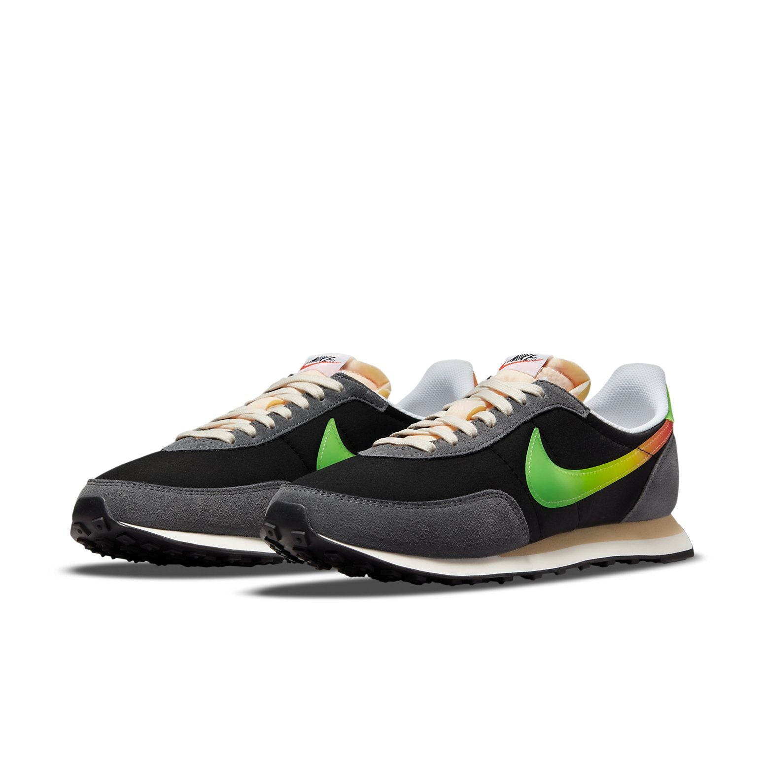 Nike Waffle Trainer 2 Low-Top Sneakers Black/Green DQ4995-010
