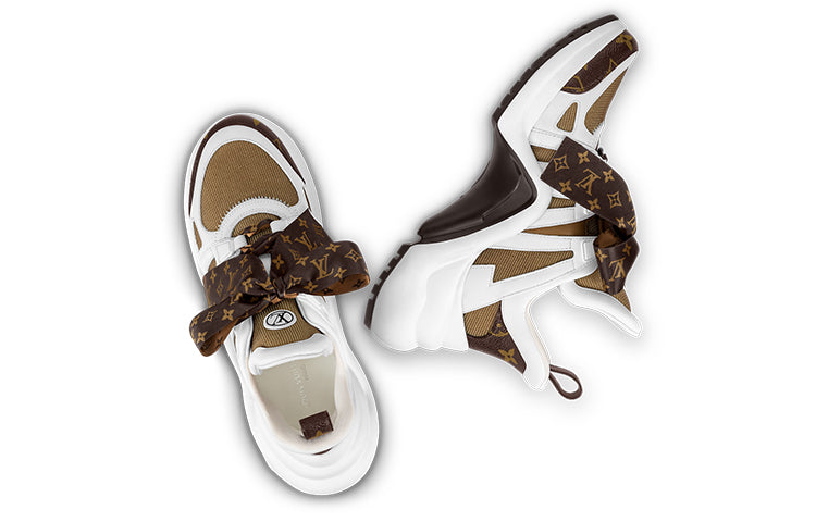 (WMNS) LOUIS VUITTON Archlight 1.0 Sneakers 'White Brown with Brown Ribbon' 1AACQB