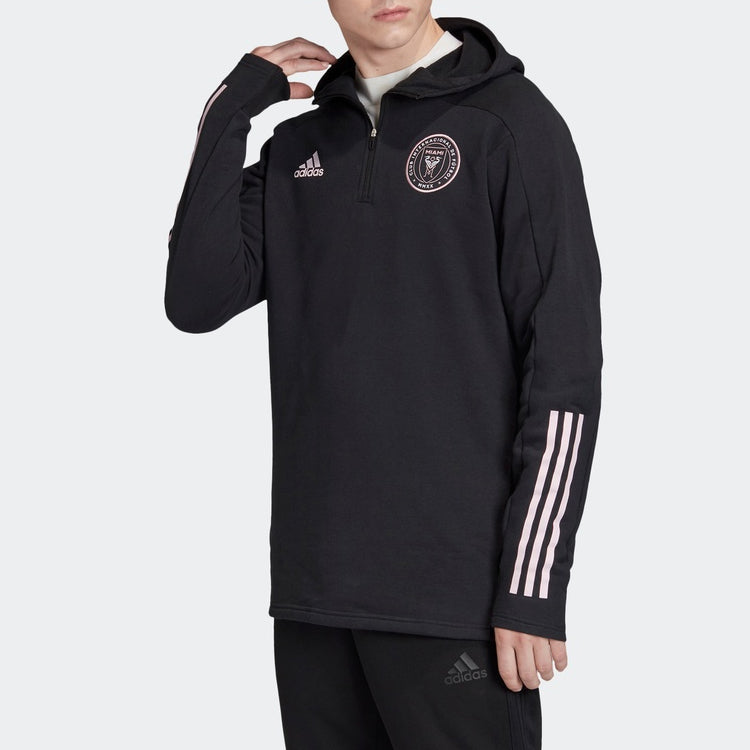 Men's adidas IMCF TRAVEL JK 1/4 Cardigan Zipper Soccer/Football Pullover Black FI1508