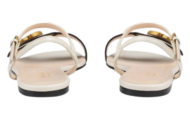 (WMNS) Gucci Double G Leather Sandal 'White' 524631-A3N00-9022