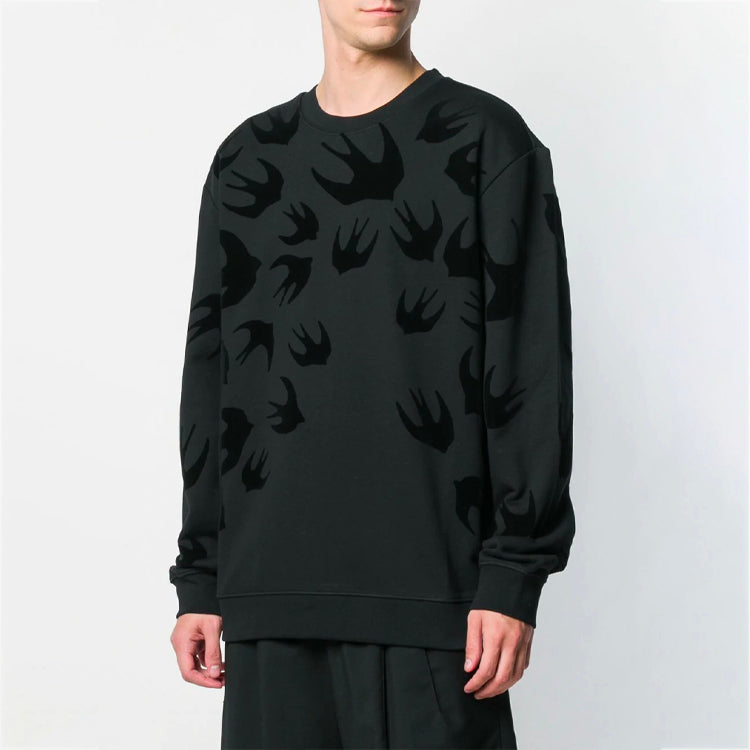 Alexander McQueen Pattern Printing Long Sleeves Round Neck Sweatshirt 'Black' 545415RLT74