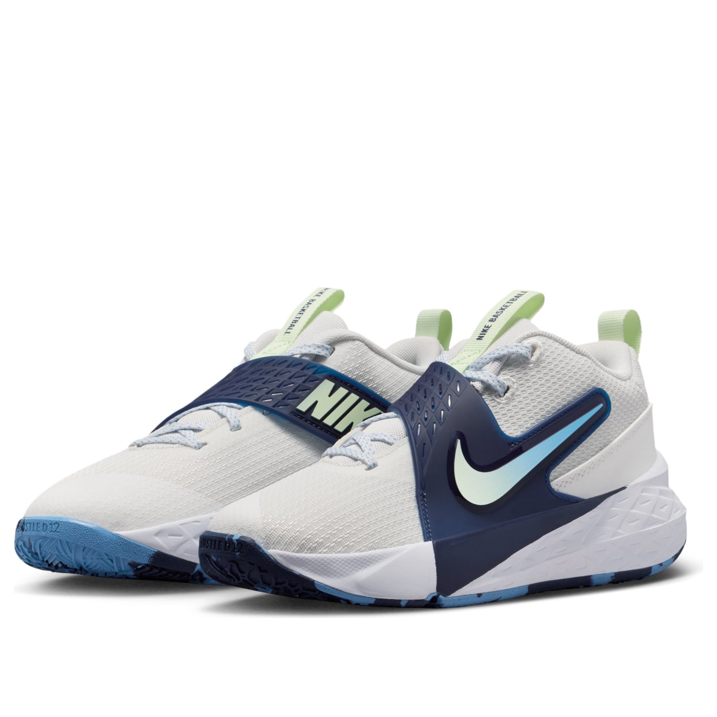 (GS) Nike Team Hustle D 12 'White Midnight Navy Volt Tint' HF6279-104
