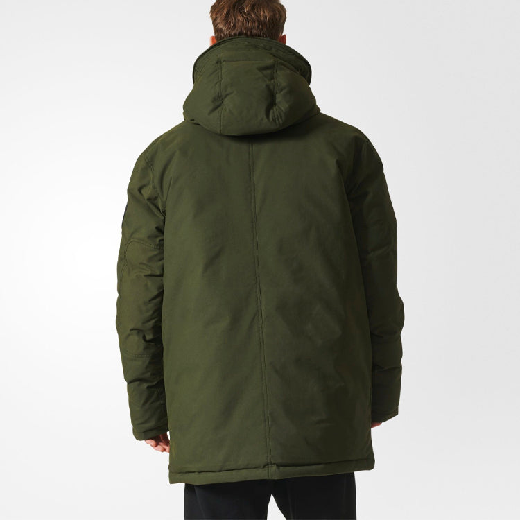adidas originals Thicken Stay Warm hooded down Jacket Green BQ5265