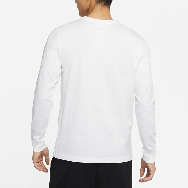 Nike Game So Fresh Printing Sports Round Neck Long Sleeves White DN2998-100