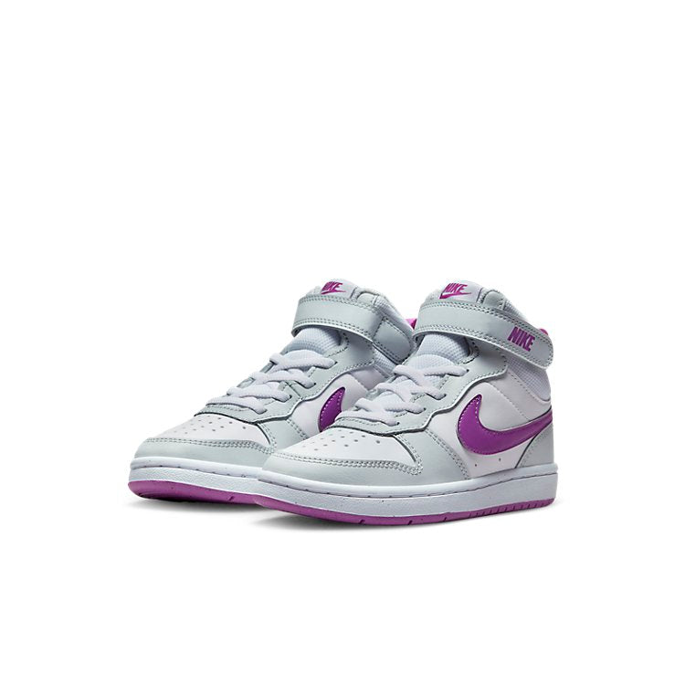 (GS) Nike Court Borough Mid 2 'Pure Platinum Vivid Purple' CD7783-009