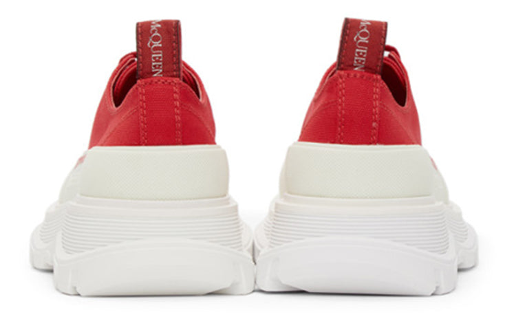 (WMNS) Alexander McQueen Tread Slick Low Lace Up 'Red White' 611705W4LR16044