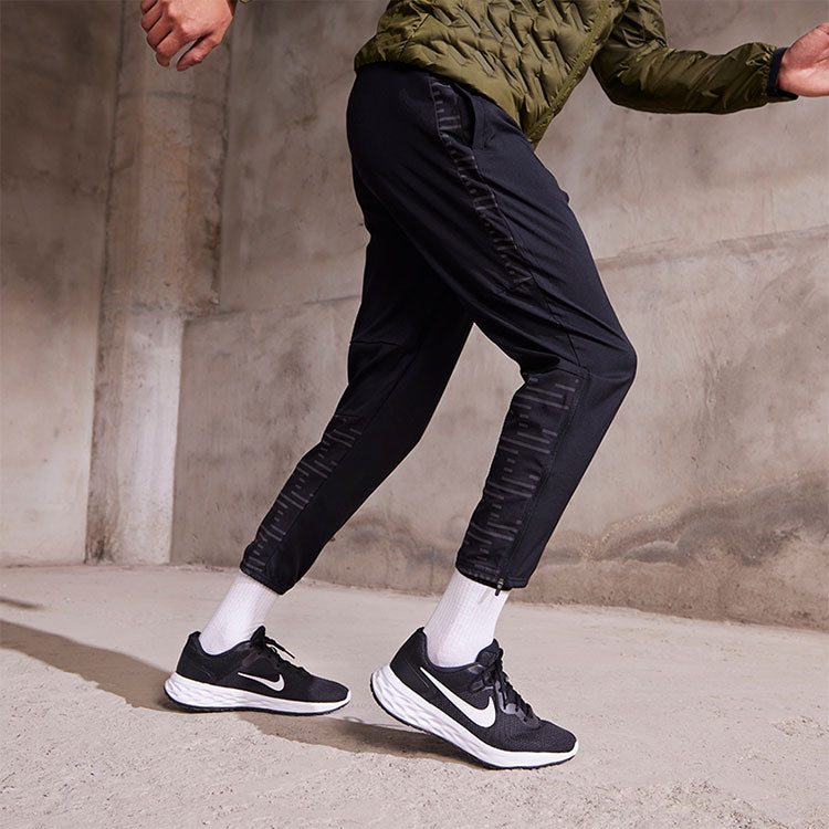 Men's Nike Solid Color Logo Woven Quick Dry Running Training Sports Pants/Trousers/Joggers Black DD6004-010