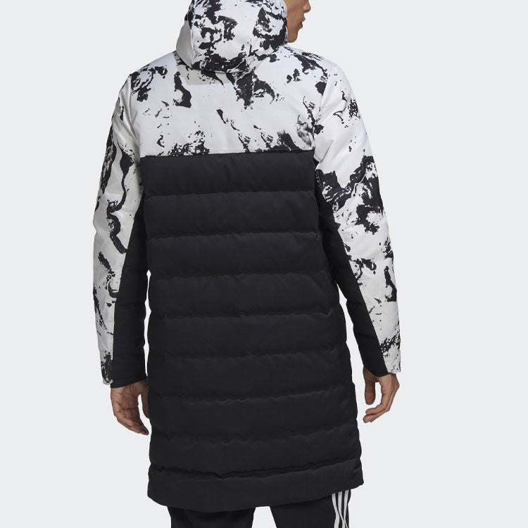 adidas Juve Ssp Dwcoat Juventus Colorblock Soccer/Football mid-length Sports hooded down Jacket Black FT9924
