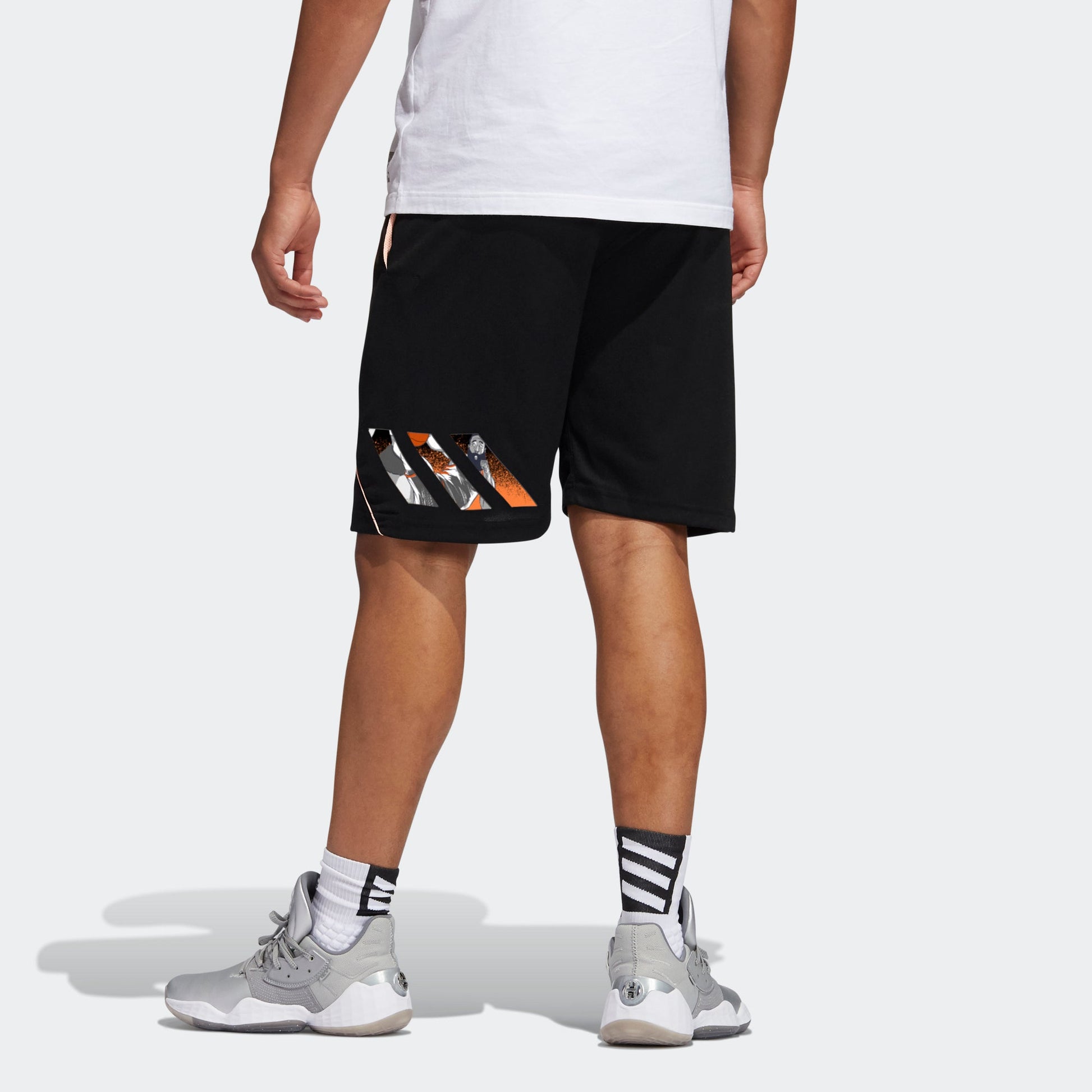adidas Hdn Gu Kick 365 Contrasting Colors Printing Loose Basketball Sports Shorts Black GC7200