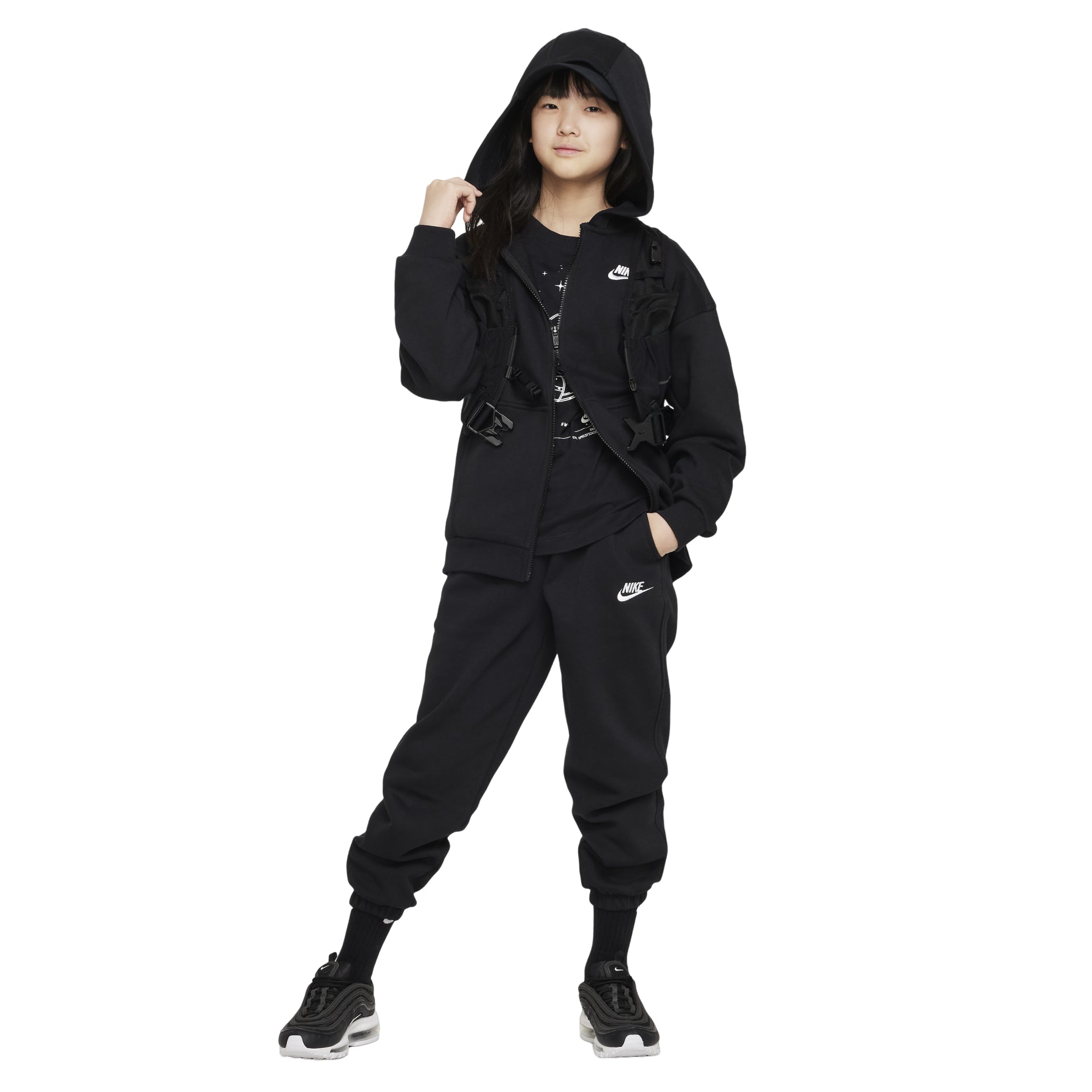 (PS) Nike Oversized Full-Zip Hoodie 'Black' FD2931-010