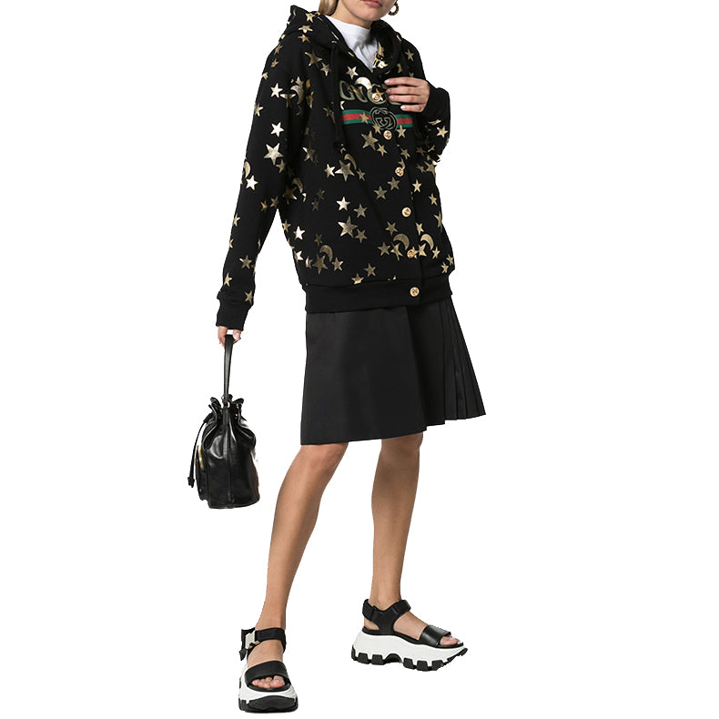 (WMNS) Gucci Star Printing Black 581186-XJBK5-1082
