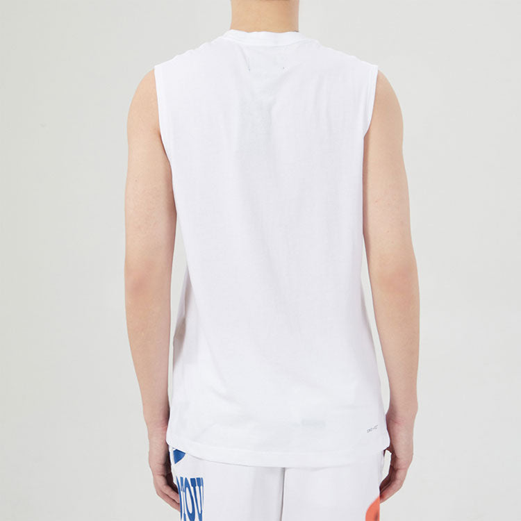 Air Jordan Training Sports Quick-dry Knit Round Collar Vest Men's White DC3237-100