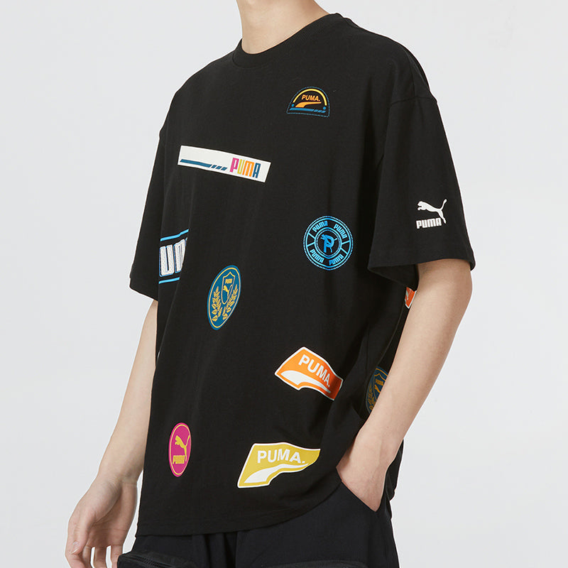 PUMA Mix Badge Logo Tee 'Black' 537795-01