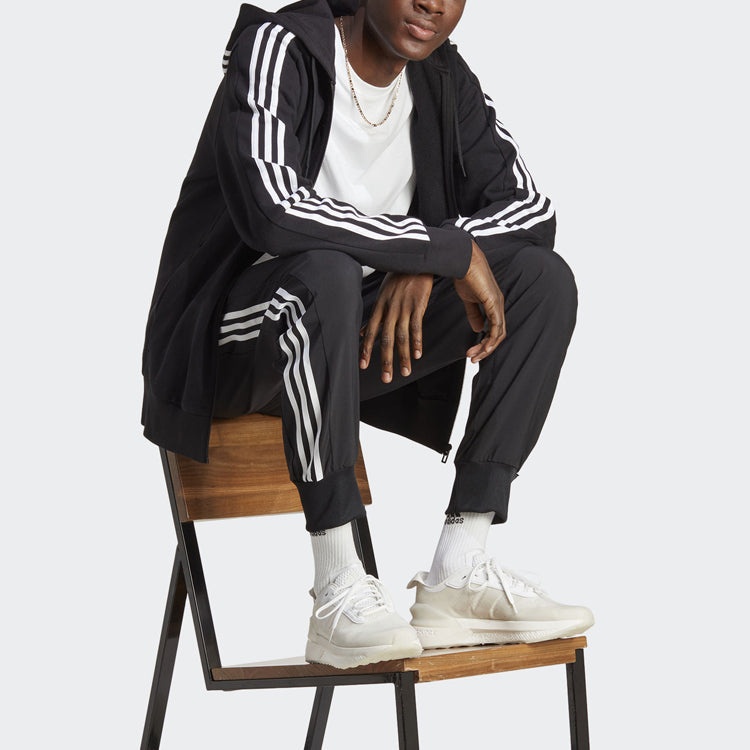 adidas AEROREADY Essentials Tapered Cuff Woven 3-Stripes Pants 'Black' IC0041