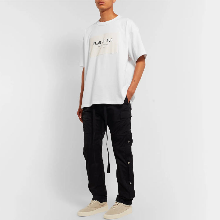 Men's Fear of God Alphabet Logo Printing White FOG-FW19-42