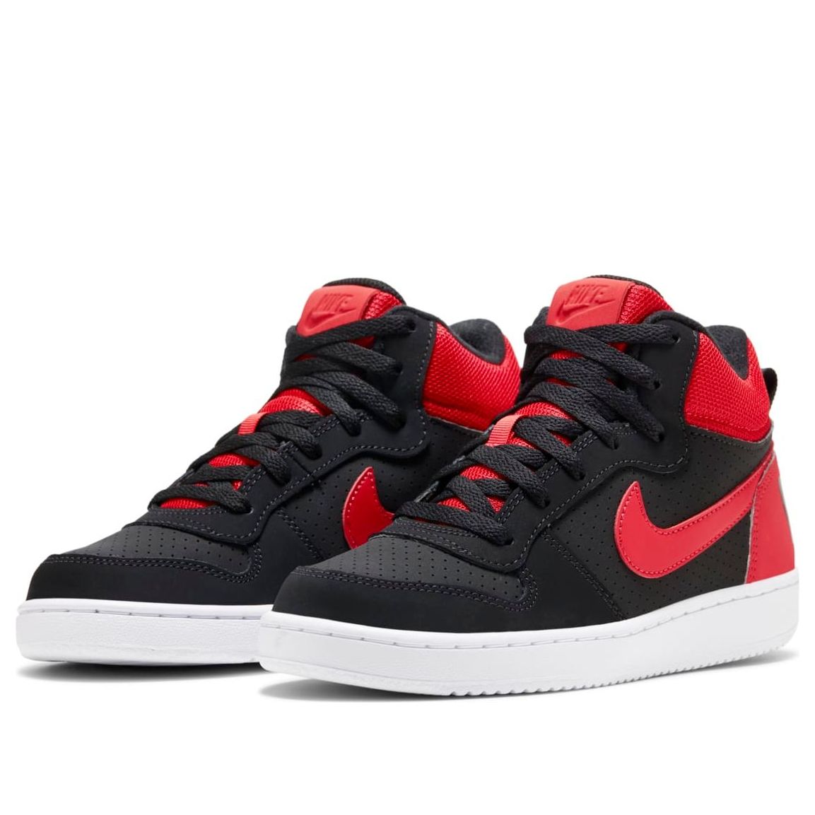 (GS) Nike Court Borough Mid Sneakers Black/Red 839977-002