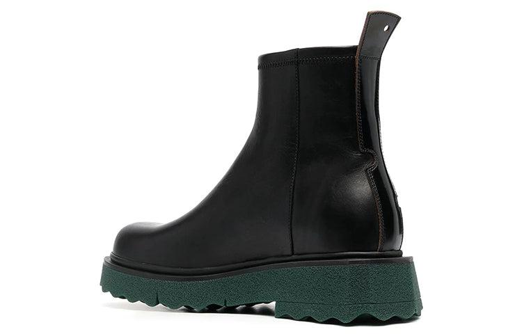 Off-White Sponge Sole Leather Zip Boot 'Black' OMID004S21LEA0011010