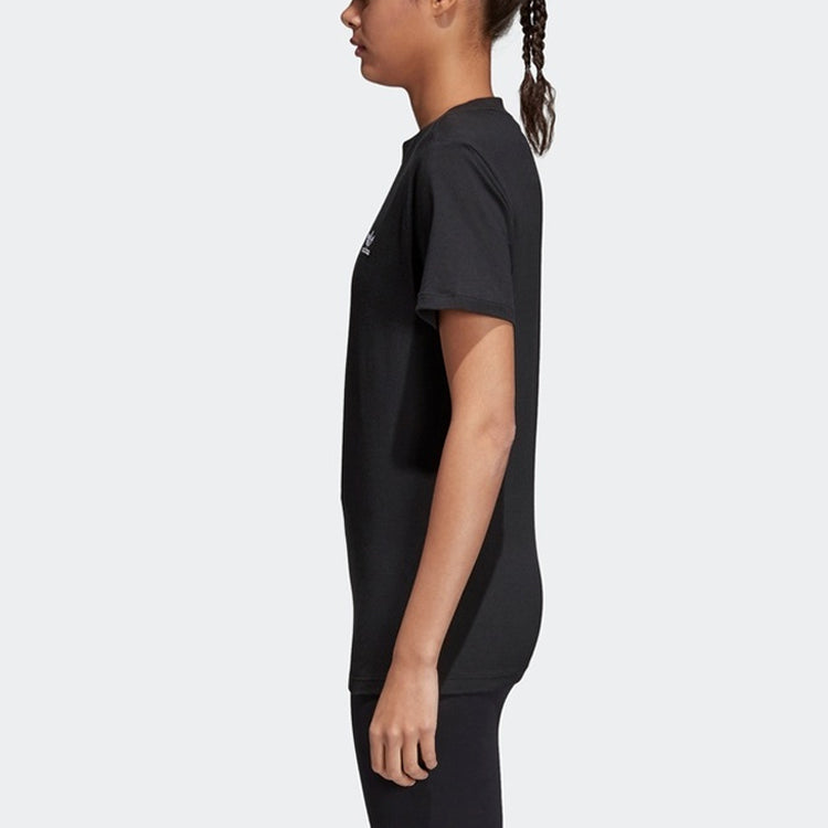 (WMNS) adidas originals Pullover Round Neck Short Sleeve Black CE1666