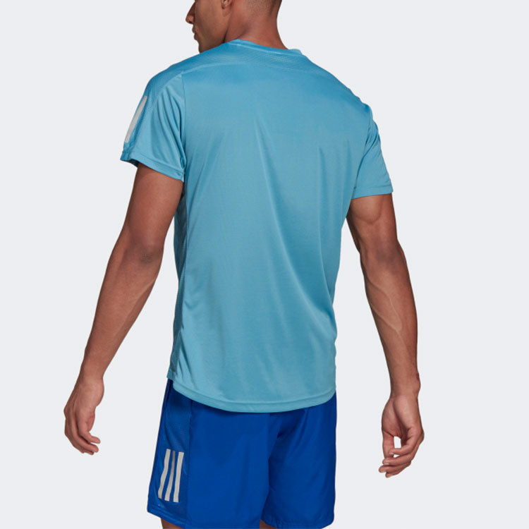 adidas Own the Run Tee Sports Training Quick Dry Short Sleeve Blue GJ9966