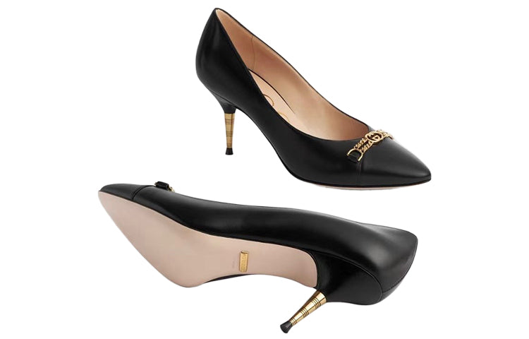 (WMNS) Gucci Leather Pumps 'Black' 674858-C9D00-1000