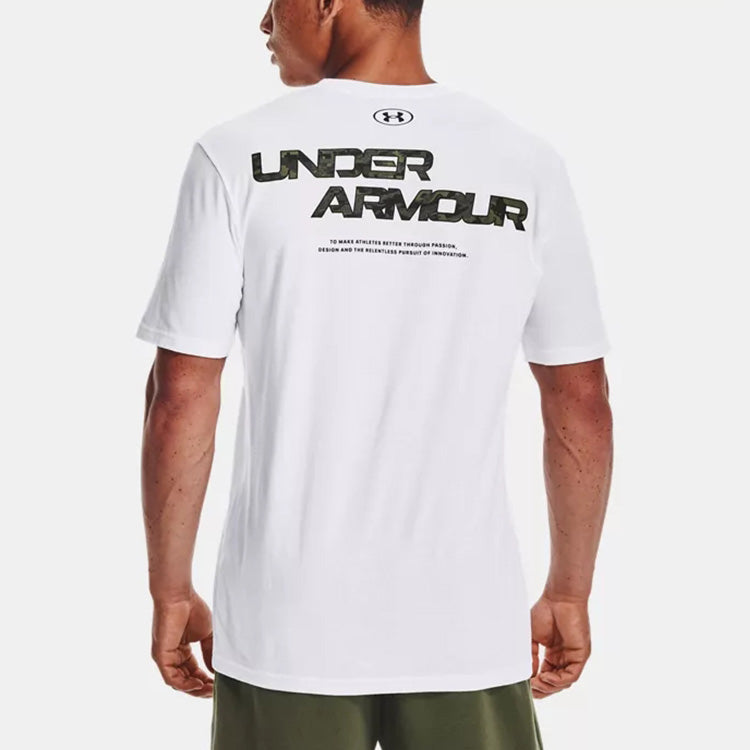 Under Armour Abc Camo Fill Wordmark T-shirt 'White Black' 1366456-100