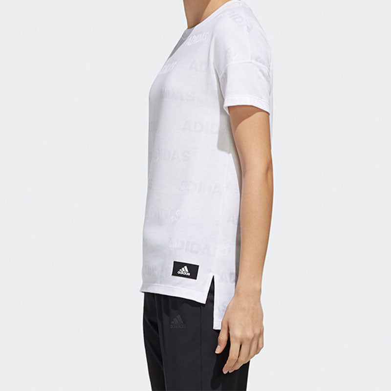(WMNS) adidas Sports Stylish Round Neck Pullover Short Sleeve White FK3518