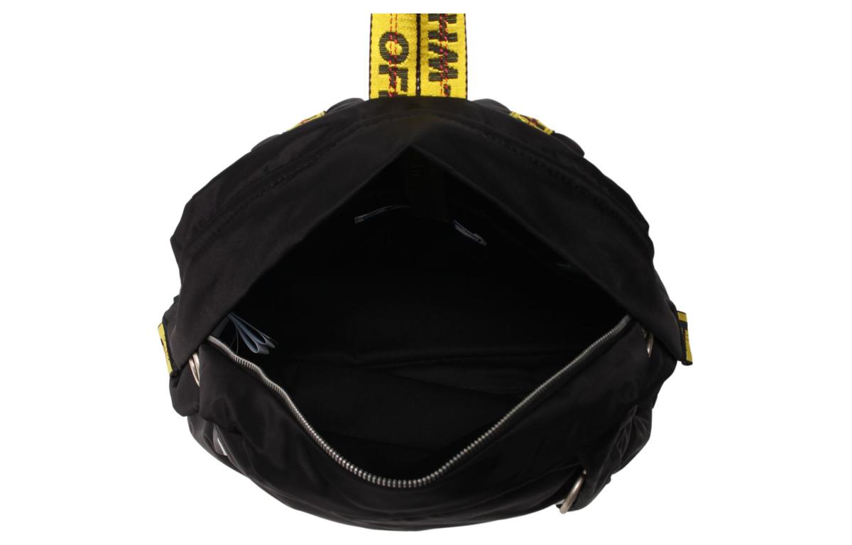 Off-White 20 Classic Arrow Series Printing Backpack schoolbag Yellow OMNB019E20FAB0011001