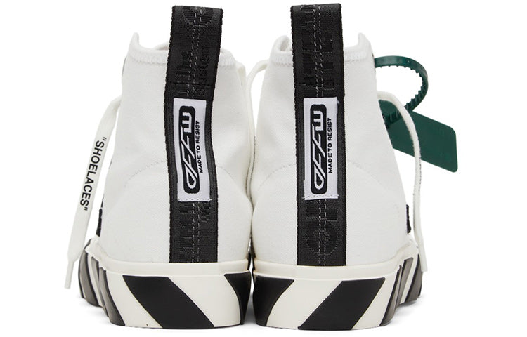 Off-White Mid-Top Vulcanised Canvas Sneaker 'White Green Black' OMIA119C99FAB0010110