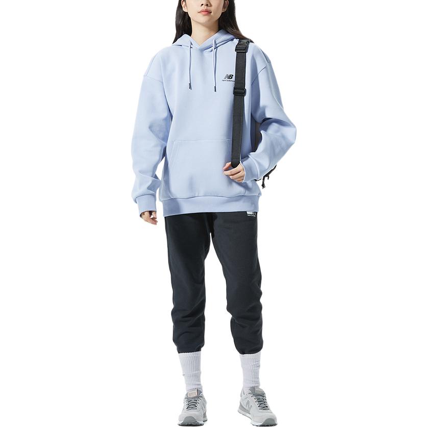 New Balance Logo Printing Sports Pullover Couple Style Blue 5CC18043-DV