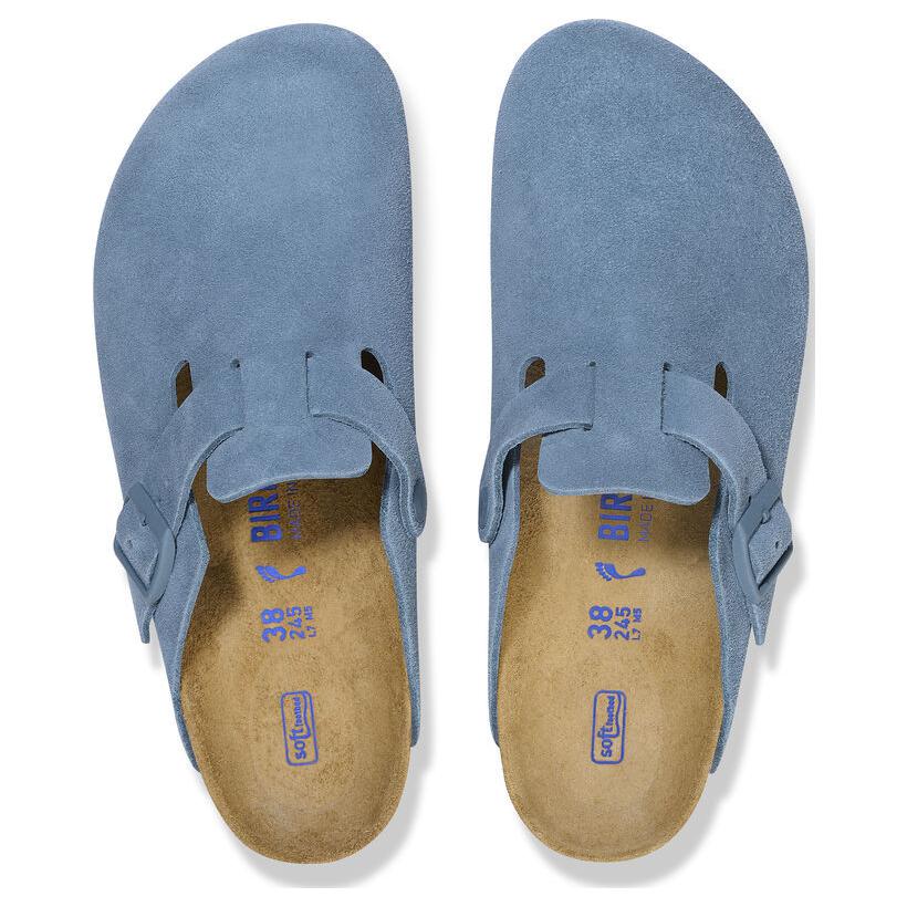 Birkenstock Boston Soft Footbed Suede Leather Narrow Fit Shoes 'Elemental Blue' 1027711
