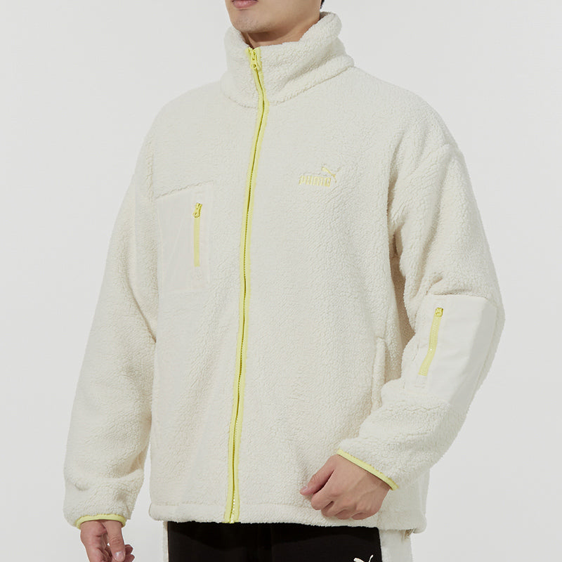 PUMA Sherpa Bonded Jacket 'White Yellow' 534930-93