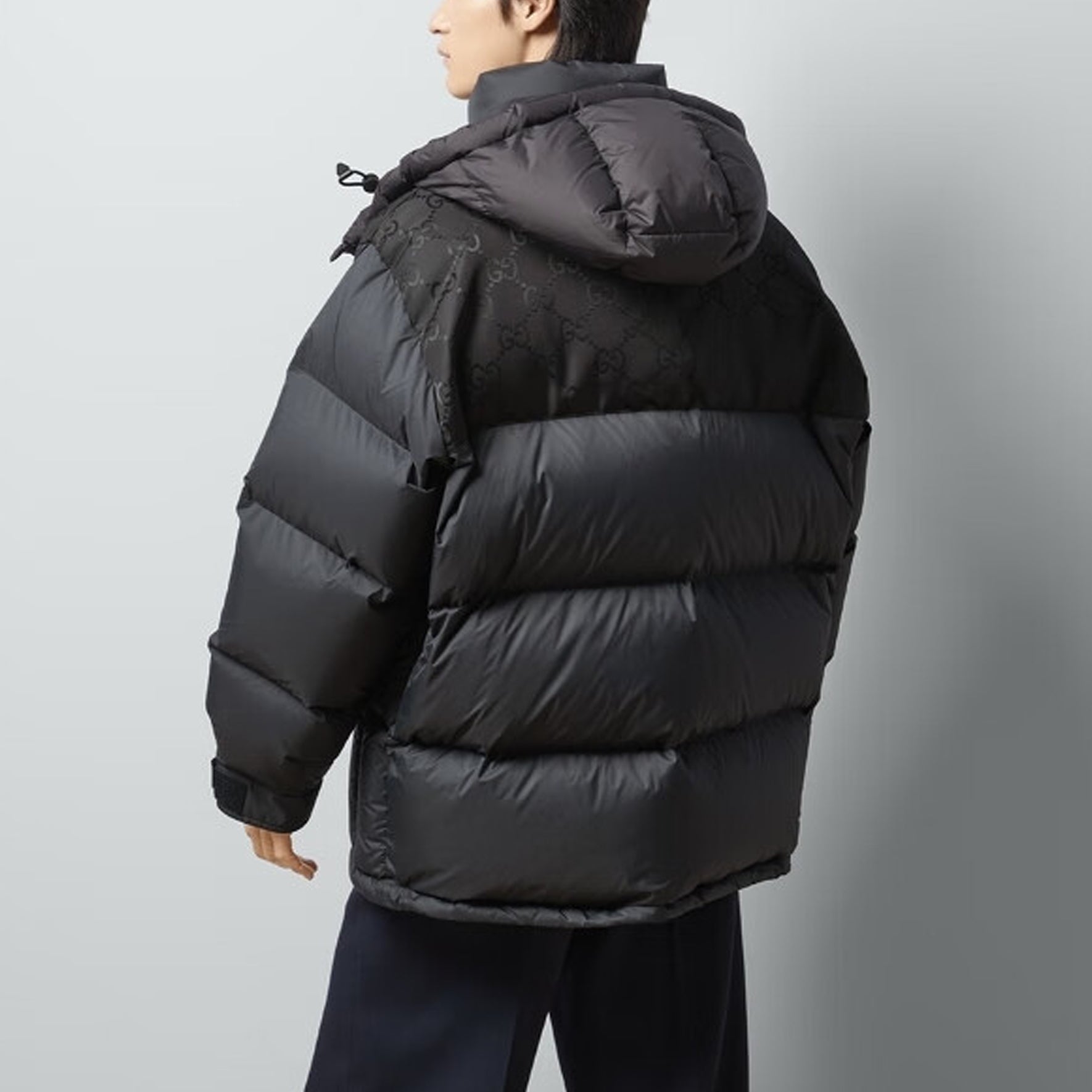 Gucci Nylon Down Jacket With GG Inserts 'Black' 762558-Z8BNG-1000
