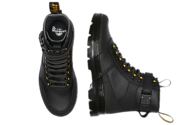 Dr. Martens Combs Tech Coated Canvas Casual Boots 'Black Yellow' 27114001