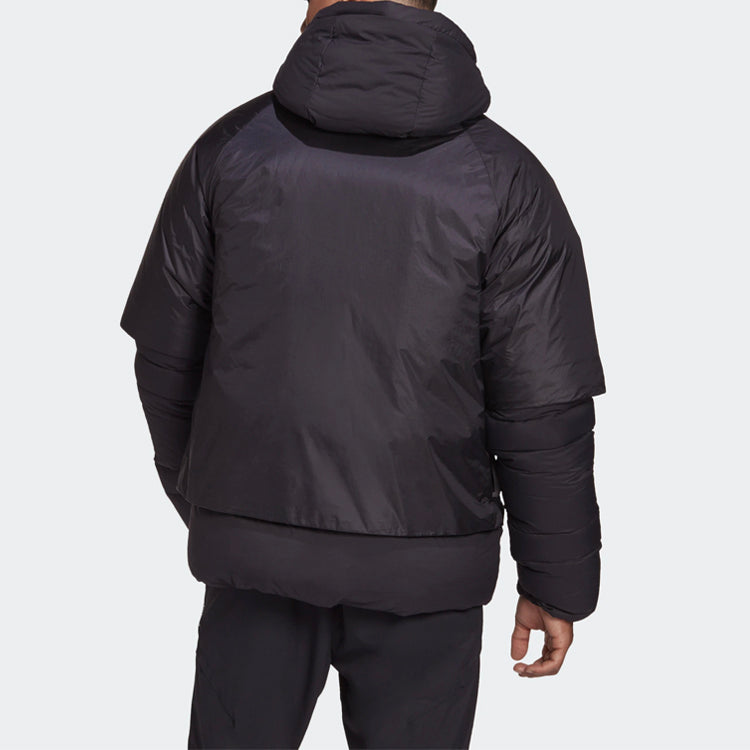 adidas Detachable hooded waterproof Down Jacket Black FT2421