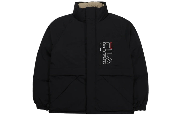 FILA Stay Warm Sports Stand Collar Reversible Down Jacket Couple Style Beige FS2DJC4103X-NBG
