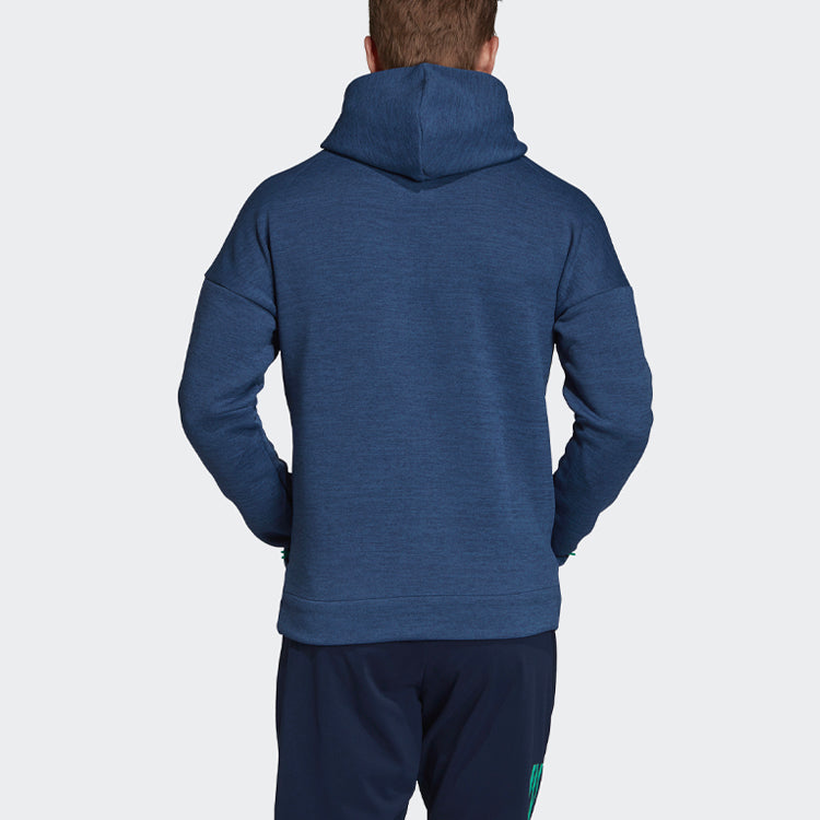 adidas Colorblock Casual Sports Soccer/Football Real Madrid Hooded Jacket Navy Blue DX8699