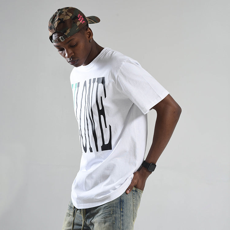 VLONE Large Logo Round Neck Short Sleeve T-shirt 'White Green' VLTE17SS003-WHITE