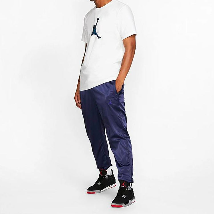 Air Jordan 11 Jumpman Tee Blue snake pattern Logo Short Sleeve White CI0323-100