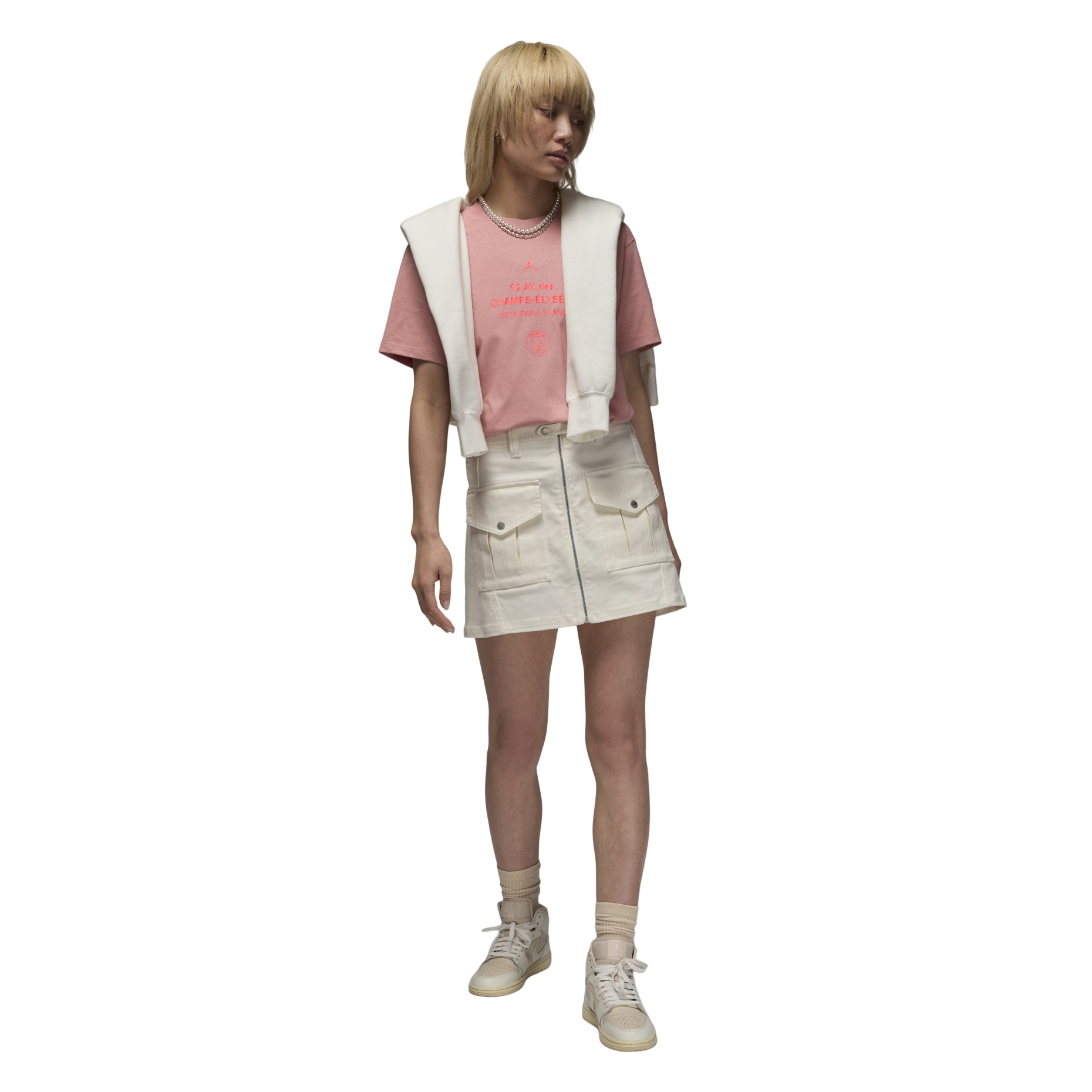 (WMNS) Air Jordan Paris Saint-Germain T-Shirt Asia Sizing 'Rust Pink' FV7749-612