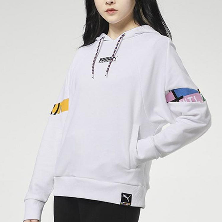 (WMNS) PUMA International Hoodie 'White Black' 531351-02