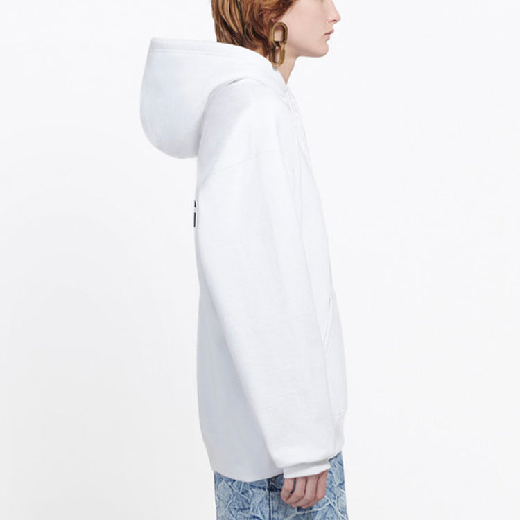 Men's Balenciaga Back Alphabet hooded Long Sleeves White 556113TAV379000
