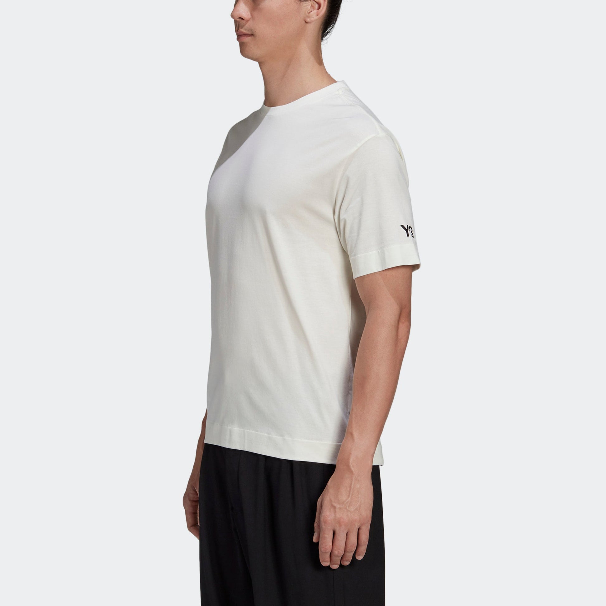 Men's Y-3 Back Large Logo Round Neck Short Sleeve White T-Shirt GK4360