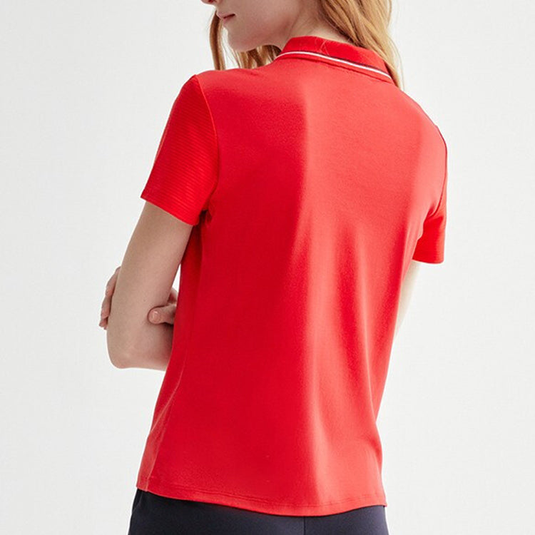 (WMNS) FILA Minimalistic Sports Short Sleeve POLO Red F11W021101F