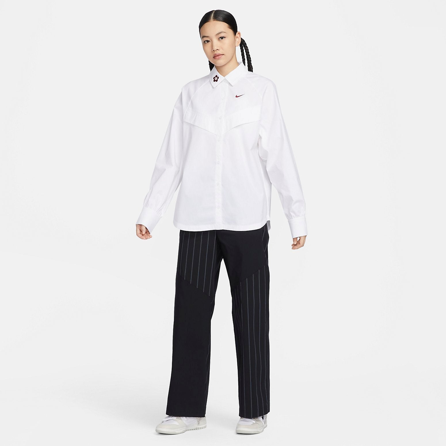 (WMNS) Nike Sportswear Woven Long-Sleeve Shirt 'White' HF1131-100